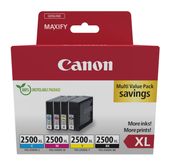 Canon originale Druckerpatronen Schwarz, Cyan, Magenta, Gelb PGI-2500XL BK/C/M/Y Multipack f&uuml;r 94,46 Euro