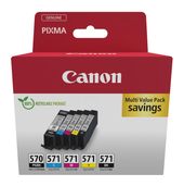 Canon originale Druckerpatronen Schwarz, Cyan, Magenta, Gelb PGI-570/CLI-571 PGBK/C/M/Y/BK Multipack f&uuml;r 69,46 Euro