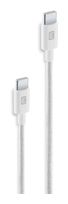 Cellular Line Stecker Rundkabel USB C auf USB C bis 60 W 2,5 m  Braided Data Cable (Weiß) f&uuml;r 14,96 Euro