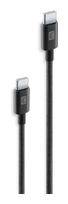 Cellular Line Stecker Rundkabel USB C auf USB C bis 60 W 2,5 m  Braided Data Cable (Schwarz) f&uuml;r 14,96 Euro