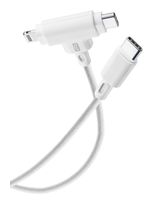 Cellular Line Stecker Lightning auf USB C Abgewinkelt 1,5 m  Dual Cable (Weiß) f&uuml;r 27,96 Euro