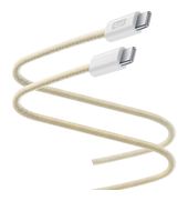 Cellular Line Stecker Rundkabel USB C auf USB C bis 60 W 2 m  Flexforce Cable (Gelb) f&uuml;r 18,46 Euro