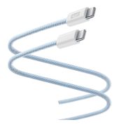 Cellular Line Stecker Rundkabel USB C auf USB C bis 60 W 2 m  Flexforce Cable (Blau) f&uuml;r 18,46 Euro
