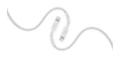 Cellular Line Stecker USB C auf USB C bis 60 W 2,5 m  Flexi Braided Data Cable (Weiß) f&uuml;r 16,96 Euro