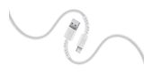 Cellular Line Stecker USB A auf USB C bis 15 W 1,5 m  Flexi Braided Data Cable (Weiß) f&uuml;r 12,99 Euro