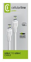 Cellular Line USB C auf bis 60 W 1,2 m  Power Cable (Weiß) f&uuml;r 14,46 Euro