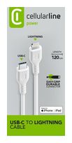 Cellular Line Lightning auf USB C bis 30 W 1,2 m  Power Cable (Weiß) f&uuml;r 15,96 Euro