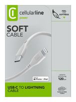 Cellular Line Stecker Lightning auf USB C bis 30 W 1,2 m  Soft Cable (Grau) f&uuml;r 21,46 Euro