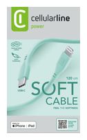 Cellular Line Stecker Lightning auf USB C bis 30 W 1,2 m  Soft Cable (Grün) f&uuml;r 24,96 Euro