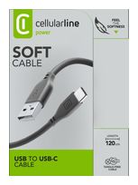 Cellular Line USB A auf 1,2 m  Soft Cable (Schwarz) f&uuml;r 14,99 Euro