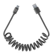 Cellular Line Stecker Rundkabel USB A auf USB C bis 15 W 1,2 m  Spiral Cable Spiralkabel (Schwarz) f&uuml;r 13,96 Euro