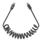 Cellular Line Stecker Rundkabel USB C auf USB C bis 60 W 1,2 m  Spiral Cable Spiralkabel (Schwarz) f&uuml;r 14,96 Euro