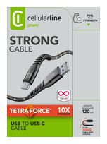Cellular Line USB A auf bis 15 W 1,2 m  Tetra Force Cable (Schwarz) f&uuml;r 14,96 Euro