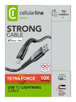 Cellular Line Lightning auf USB A bis 12 W 1,2 m  Tetra Force Cable (Schwarz) f&uuml;r 22,96 Euro