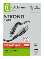 Cellular Line USB A auf bis 15 W 2 m  Tetra Force Cable (Schwarz) f&uuml;r 18,46 Euro
