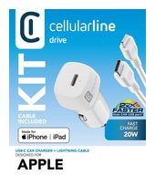 Cellular Line USB-C Car Charger Kit 20W - USB-C to Lightning - iPhone 8 or later f&uuml;r 28,96 Euro