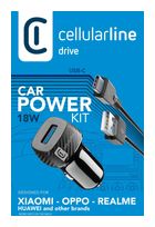 Cellular Line USB Car Charger Kit 18W - USB-C - Huawei, Xiaomi, Wiko, Asus and other smartphone 18W Adaptives Autoladegerät mit USB-C-Kabel f&uuml;r 20,96 Euro
