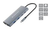 Conceptronic DONN06G 10-in-1 USB 3.2 Gen 1 Dockingstation, HDMI, 100W USB PD, USB-C 5Gbps x 2, USB-A 5Gbps x 3, SD, TF/MicroSD, GbE f&uuml;r 53,99 Euro