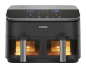 Cosori Doppel Heißluftfritteuse 8,5 l 1750 W  Dual Basket Chef Edition (Schwarz, Silber) f&uuml;r 131,96 Euro