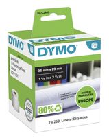 Dymo DYMO Original LabelWriter Adressetiketten (Groß) | 36 mm x 89 mm | schwarzer Druck auf weißem Untergrund | 2 Rollen mit je 260 Etiketten (520 Stück) | selbstklebend | für LabelWriter Etikettendrucke f&uuml;r 38,96 Euro