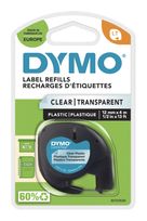 Dymo DYMO Original LetraTag Etikettenband | schwarz auf transparent | 12 mm x 4 m | selbstklebendes Kunststoff Schriftband | für LetraTag-Beschriftungsgerät f&uuml;r 10,95 Euro
