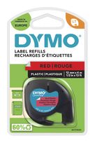 Dymo DYMO Original LetraTag Etikettenband | schwarz auf rot | 12 mm x 4 m | selbstklebendes Kunststoffetiketten | für LetraTag-Beschriftungsgerät f&uuml;r 10,95 Euro