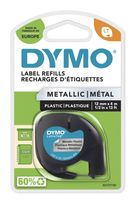 Dymo DYMO Original LetraTag Metallic Etikettenband | schwarz auf Metallic-Silber | 12 mm x 4 m | selbstklebendes Etiketten | für LetraTag-Beschriftungsgerät f&uuml;r 11,95 Euro