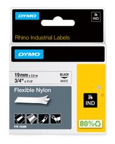 Dymo DYMO Rhino Industrie Nylonetiketten | flexibel | 19 mm x 3,5 m | schwarze Schrift auf weißem Untergrund | selbstklebendes Schriftband f&uuml;r 25,57 Euro