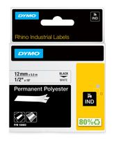 Dymo DYMO Rhino Industrie Permanente Polyesteretiketten | 12 mm x 5,5 m | Schwarz auf Weiß | selbstklebendes Schriftband | für DYMO Rhino und LabelManager Beschriftungsgerät f&uuml;r 20,58 Euro
