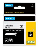 Dymo DYMO Rhino Industrie Permanente Polyesteretiketten | 19 mm x 5,5 m | Schwarz auf Weiß | selbstklebendes Schriftband | für DYMO Rhino und LabelManager Beschriftungsgerät f&uuml;r 23,07 Euro