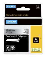 Dymo DYMO Rhino Industrie Permanente Polyesteretiketten | 12 mm x 5,5 m | Schwarz auf Metallic | selbstklebendes Schriftband | für DYMO Rhino und LabelManager Beschriftungsgerät f&uuml;r 20,58 Euro