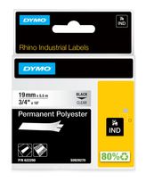 Dymo DYMO Rhino Industrie Permanente Polyesteretiketten | 19 mm x 5,5 m | Schwarz auf Transparent | selbstklebendes Schriftband | für DYMO Rhino und LabelManager Beschriftungsgerät f&uuml;r 23,07 Euro