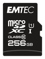 Emtec MicroSDXC Speicherkarte 256 GB Class 1 (U1) Klasse 10 ECMSDM256GXC10GP f&uuml;r 62,99 Euro