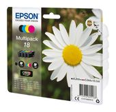 Epson originale Druckerpatronen Schwarz, Cyan, Magenta, Gelb 5,2 ml 3,3 ml 175 Seiten 18 C13T18064012 f&uuml;r 60,49 Euro