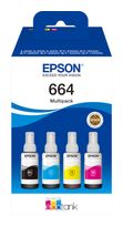 Epson originale Druckerpatronen Schwarz, Cyan, Magenta, Gelb 70 ml 664 C13T664640 f&uuml;r 39,99 Euro