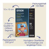 Epson Epson Glossy Photo Paper (100 x 150 mm), 200 g/m2, 100 Blatt f&uuml;r 12,99 Euro