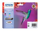 Epson originale Druckerpatronen Schwarz, Cyan, Helle Cyan, Helle Magenta, Magenta, Gelb T0807 C13T08074011 f&uuml;r 87,96 Euro