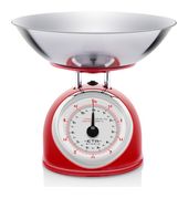 Eta Mechanische Küchenwaage bis 5 kg Genauigkeit 25 g (Rot, Edelstahl, Weiß) Storio f&uuml;r 37,99 Euro