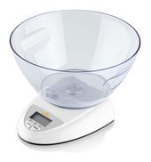 Eta Elektronische Küchenwaage bis 5 kg Genauigkeit 1 g  Zori (Silber, Weiß) f&uuml;r 19,99 Euro