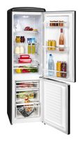 Exquisit 181 l / 63 l Kühl-Gefrierkombi freistehend 201,85 kWh Jahr  RKGC250-70-H-160E (Schwarz) f&uuml;r 539,00 Euro