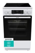 Gorenje Freistehender Herd Elektro groß AquaClean AutoClean mit Glaskeramik Kochfeld GEC5C41WG f&uuml;r 418,00 Euro