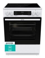 Gorenje Freistehender Herd Elektro groß AquaClean AutoClean mit Glaskeramik Kochfeld GEC6C40WD f&uuml;r 462,00 Euro