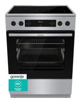 Gorenje Freistehender Herd Elektro groß AquaClean mit Glaskeramik Kochfeld GECS6C70XPA f&uuml;r 538,00 Euro