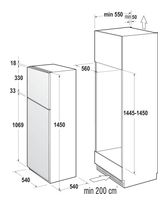 Gorenje 169 l / 36 l 145 cm Einbau Kühl-/Gefrierkombination 175 kWh RFI4152P1 Schlepptür f&uuml;r 365,00 Euro