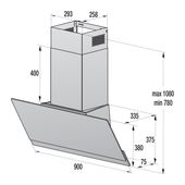 Gorenje Abluft/Umluft Dunstabzugshaube/Esse Wand 90 cm (Schwarz) W9TB f&uuml;r 283,96 Euro
