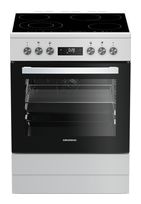 Grundig Freistehender Herd Elektro groß Zweikreisgrill mit Glaskeramik Kochfeld GFBM23420WC f&uuml;r 949,00 Euro
