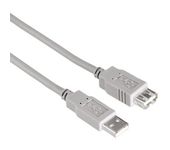 Hama 0,48 Gbit/s Stecker USB A auf USB A Buchse 3 m  030618 (Grau) f&uuml;r 10,29 Euro