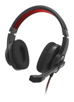 Hama Over Ear Kopfhörer Kabelgebunden USB Typ-A  139937 HS-USB400 V2 (Schwarz, Rot) f&uuml;r 39,46 Euro