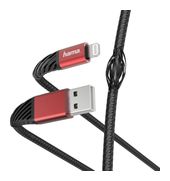 Hama Stecker Lightning auf USB A 1,5 m  187217 Extreme (Schwarz, Rot) f&uuml;r 14,96 Euro