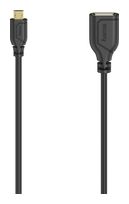 Hama 0,48 Gbit/s Stecker Micro-USB A auf USB A Buchse 0,15 m  200613 Flexi-Slim (Schwarz) f&uuml;r 10,96 Euro